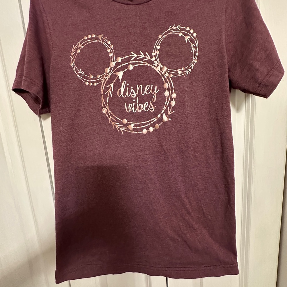 Canvas Women's Burgundy Mickey Mouse “Disney Vibes”  Shirt | Size: M